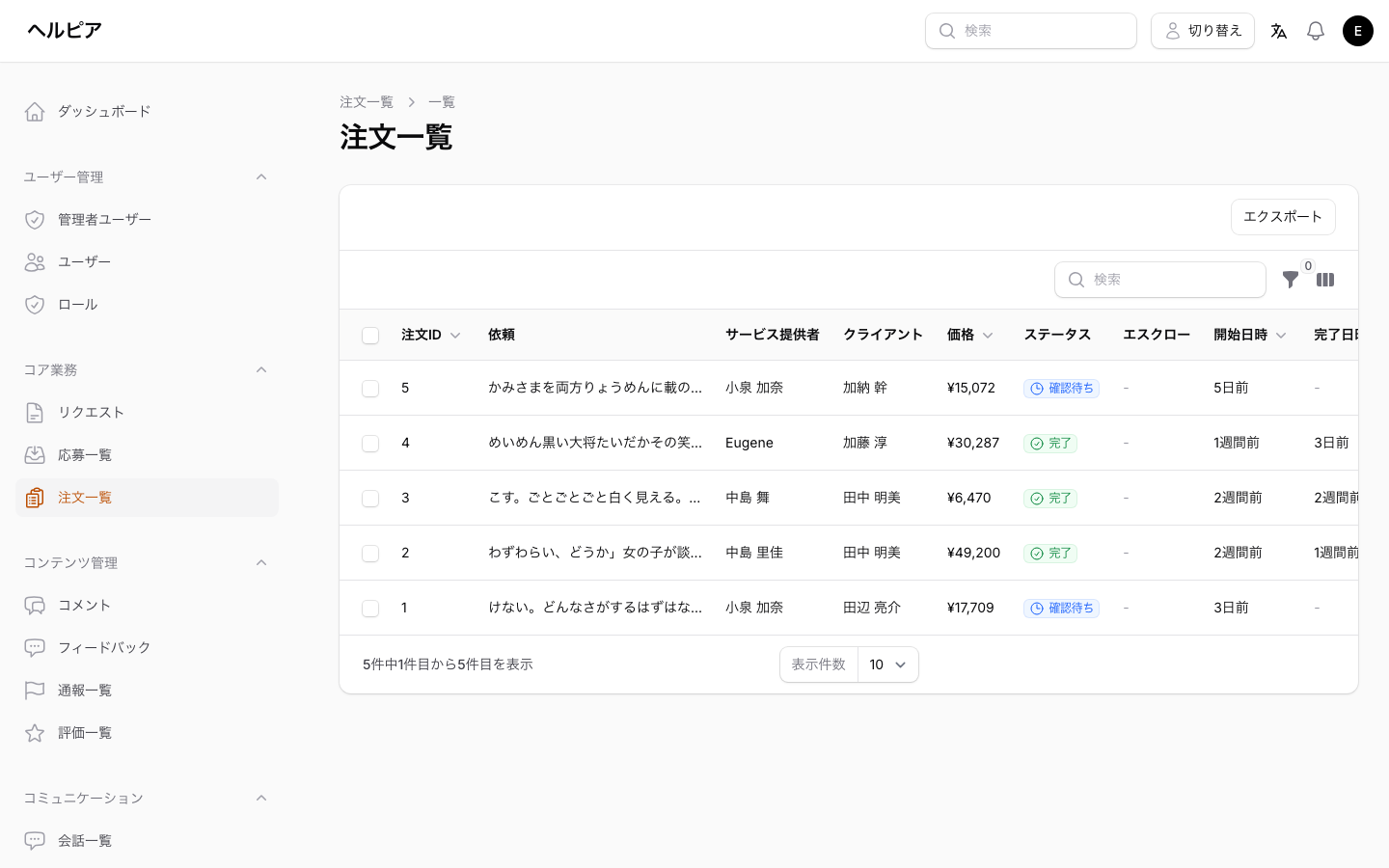 注文管理